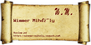 Wimmer Mihály névjegykártya