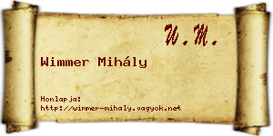 Wimmer Mihály névjegykártya